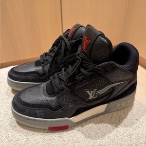 Louis Vuitton Black and Red Men's Sneakers